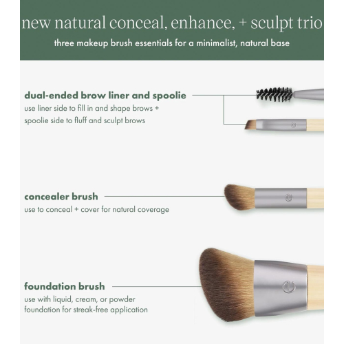 Ecotools - *New Natural* - Conjunto de pincéis Conceal, Enhance & Sculpt Trio