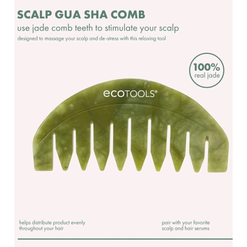 Ecotools - Pente Gua Sha para Couro Cabeludo Jade