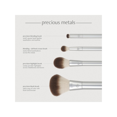 Ecotools - *Precious Metals* - Conjunto de 4 pincéis Cheek + Eye Highlight