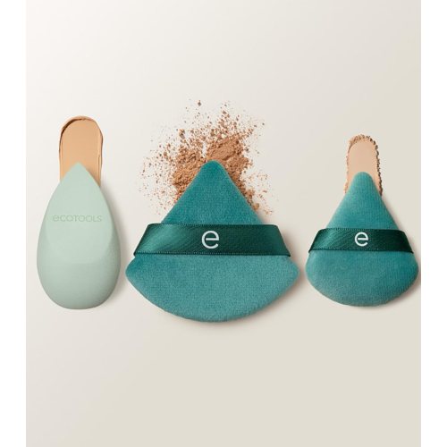 Ecotools - Conjunto de borlas + esponja The Blend and Set Kit