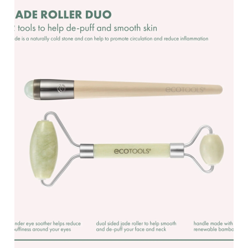 Ecotools - Conjunto de rolo facial e rolo de contorno de olhos Jade