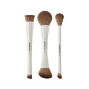 Eigshow - *Duo Series* - Conjunto de 3 Pincéis de Maquiagem de Ponta Dupla - White