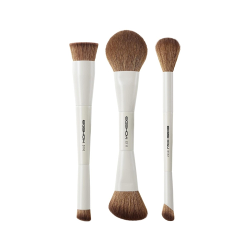 Eigshow - *Duo Series* - Conjunto de 3 Pincéis de Maquiagem de Ponta Dupla - White