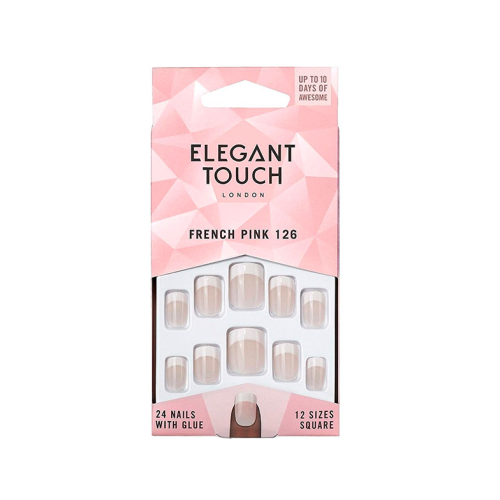 Elegant Touch - Unhas postiças Natural French - 126: Small Pink