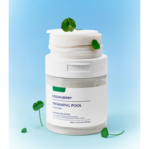 Eqqualberry - *Swimming Pool* - Almofadas tonificantes hidratantes e calmantes - 70 pads