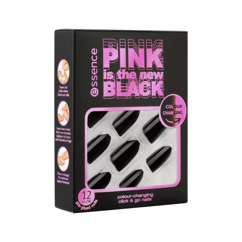 essence - *PINK is the new BLACK* - Unhas postiças que mudam de cor Click & Go - 01: Show Your Pink Side