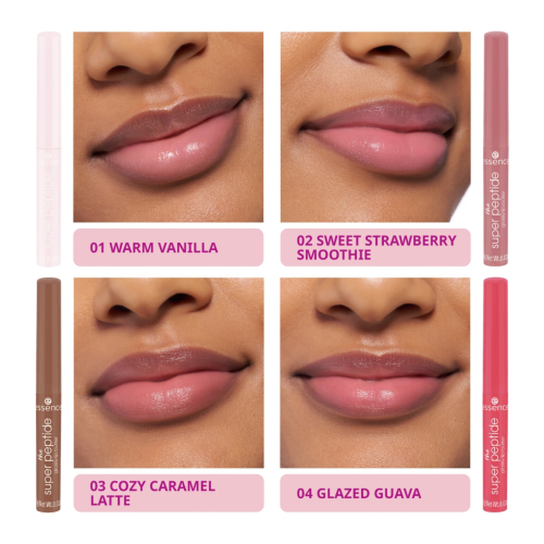 essence - Conjunto de protetores labiais The Super Peptide Glossy