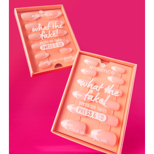 essence - Unhas postiças Press-on What The Fake! Press & Go - 01: French Nails