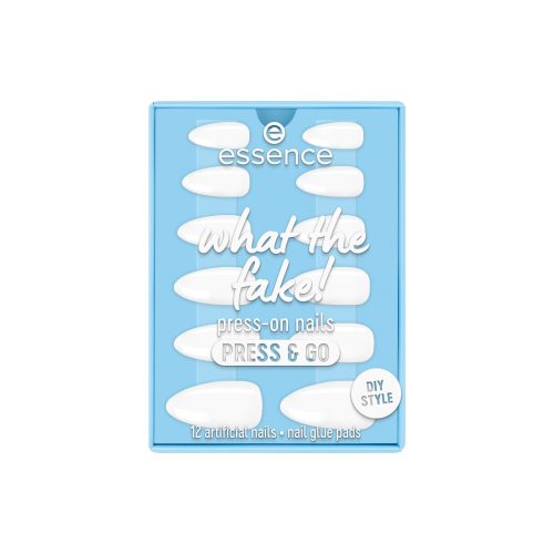 essence - Unhas postiças Press-on What The Fake! Press & Go - 02: Bare White
