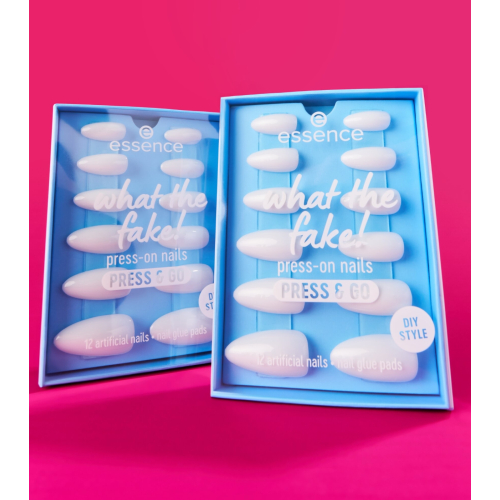 essence - Unhas postiças Press-on What The Fake! Press & Go - 02: Bare White