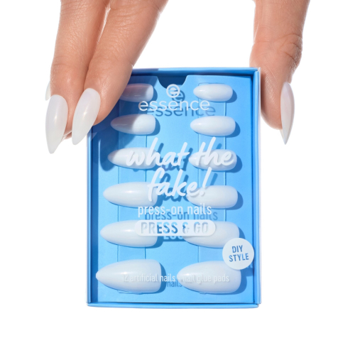 essence - Unhas postiças Press-on What The Fake! Press & Go - 02: Bare White