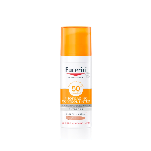 Eucerin - Protetor solar fluido antienvelhecimento com cor SPF50+ Photoaging Control - Médio