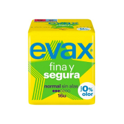 Evax - Compressas normais sem asas Fina y Segura - 16 unidades