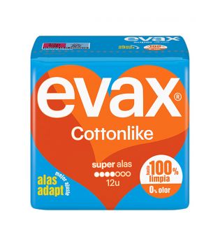 Evax - Super asas almofadas Cottonlike - 12 unidades