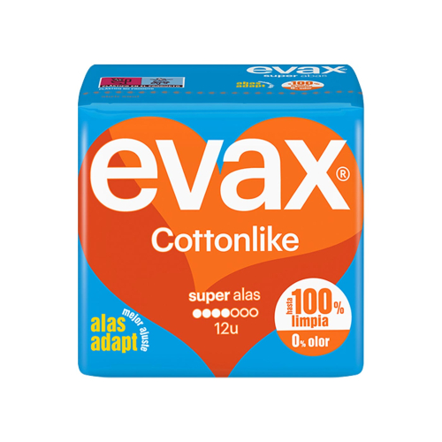 Evax - Super asas almofadas Cottonlike - 12 unidades