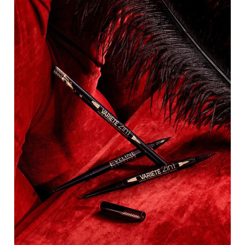 Eveline Cosmetics - Delineador líquido e lápis de olhos Variété 2 en 1