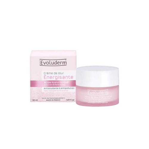 Evoluderm - Creme facial de dia energizante 50ml - Ácido hialurônico e extrato de baga de goji