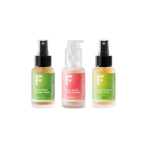 Freshly Cosmetics - Conjunto de limpeza facial em tamanho de viagem Mini Cleanser Trio