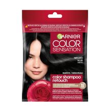 Garnier - Coloração semipermanente sem amônia Color Shampoo Retouch Color Sensation - 1.0: Preto