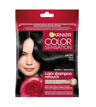 Garnier - Coloração semipermanente sem amônia Color Shampoo Retouch Color Sensation - 1.0: Preto