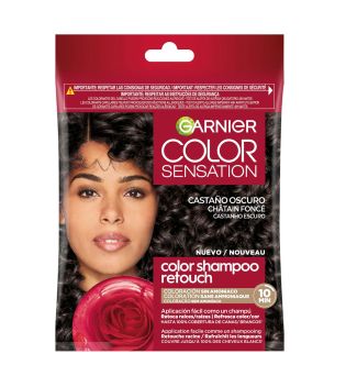 Garnier - Cor de cabelo semipermanente sem amônia Color Shampoo Retouch Color Sensation - 3.0: Castanho escuro