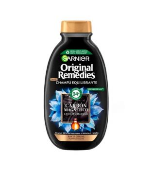 Garnier - Magnetic Carbon and Black Seed Oil Balancing Shampoo Original Remedies 300 ml - Raízes oleosas, pontas secas