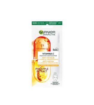 Garnier - Máscara de tecido antifadiga SkinActive - Vitamina C e abacaxi