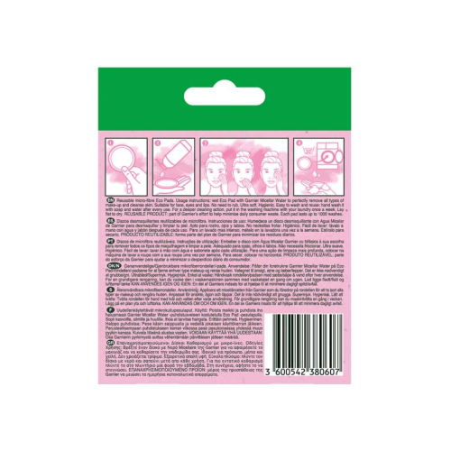 Garnier - *Skin Active* - Almofadas de removedor de maquiagem de microfibra reutilizáveis