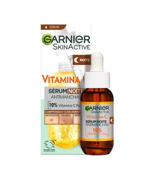 Garnier - *Skin Active* - Sérum noturno antimanchas 10% vitamina C e ácido hialurônico
