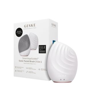 GESKE - Sonic Escova massageadora e de limpeza facial 5 em 1 - Ouro Rosa Branco