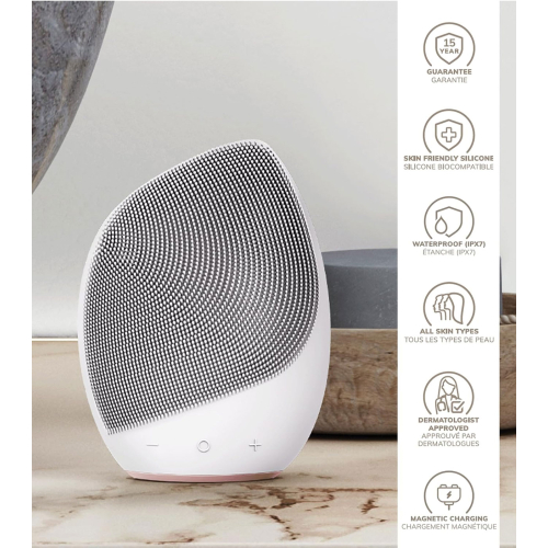 GESKE - Sonic Escova massageadora e de limpeza facial 5 em 1 - Ouro Rosa Branco