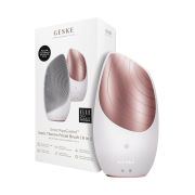 GESKE - Escova de Limpeza Facial e Massageadora Sonic Thermo 6 em 1 - Branco Rosa Ouro