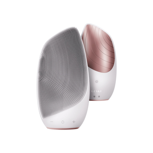 GESKE - Escova de Limpeza Facial e Massageadora Sonic Thermo 6 em 1 - Branco Rosa Ouro