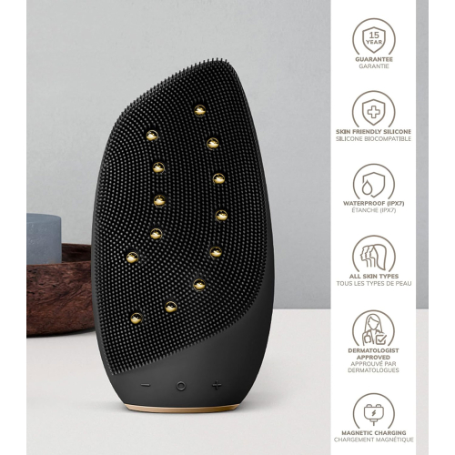 GESKE - Escova de Limpeza Facial e Massageadora Sonic Thermo Face-Lifter 8 em 1 - Ouro Preto