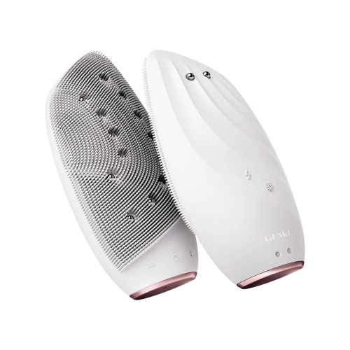 GESKE - Escova de Limpeza Facial e Massageadora Sonic Thermo Face-Lifter  8 em 1 - Branco Rosa Ouro