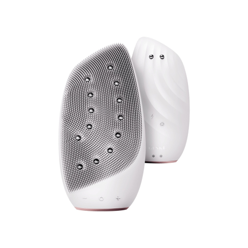GESKE - Escova de Limpeza Facial e Massageadora Sonic Thermo Face-Lifter  8 em 1 - Branco Rosa Ouro