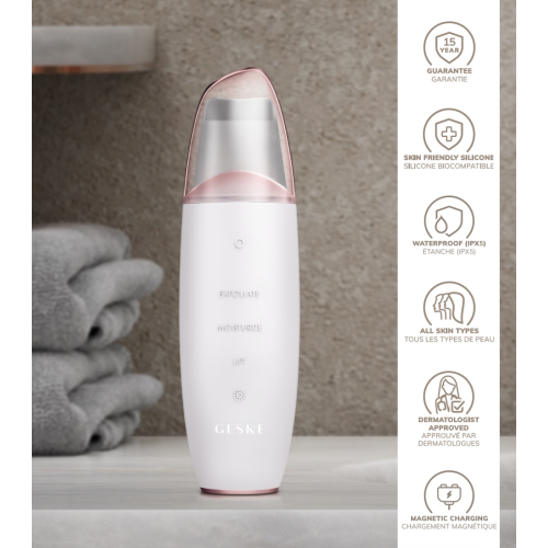 GESKE - Limpador MicroCurrent Skin Scrubber & Blackhead Remover 9 em 1 - White Rose Gold