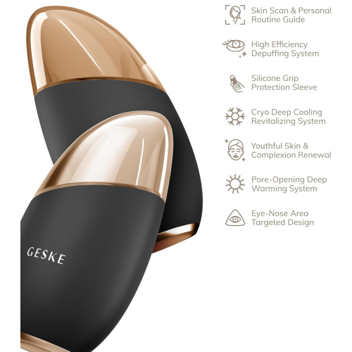 GESKE - Massageador 7 em 1 para olhos e rosto Cool & Warm - Black Gold