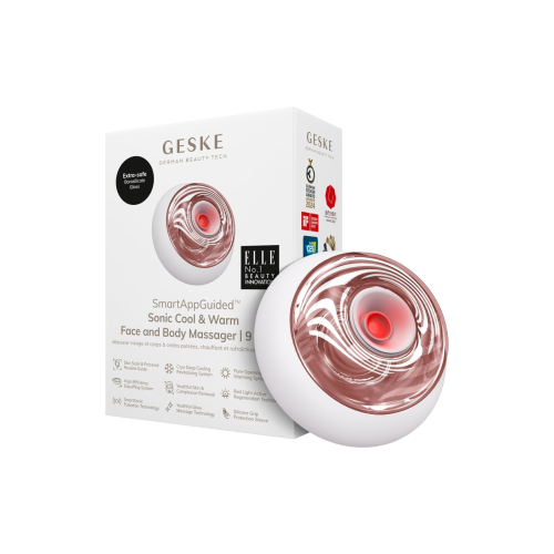 GESKE - Massageador Facial e Corporal 9 em 1 Sonic Warm & Cool - White Rose Gold