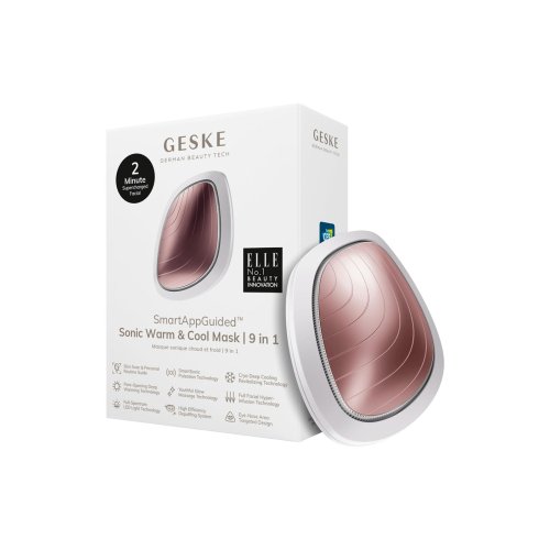 GESKE - Máscara facial Sonic Warm & Cool 9 em 1 - Branco Rosa Dourado