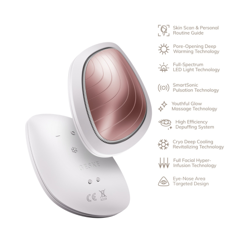 GESKE - Máscara facial Sonic Warm & Cool 9 em 1 - Branco Rosa Dourado