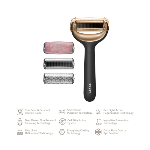 GESKE - Rolo facial e corporal com microagulhas 9 em 1 - Ouro Preto