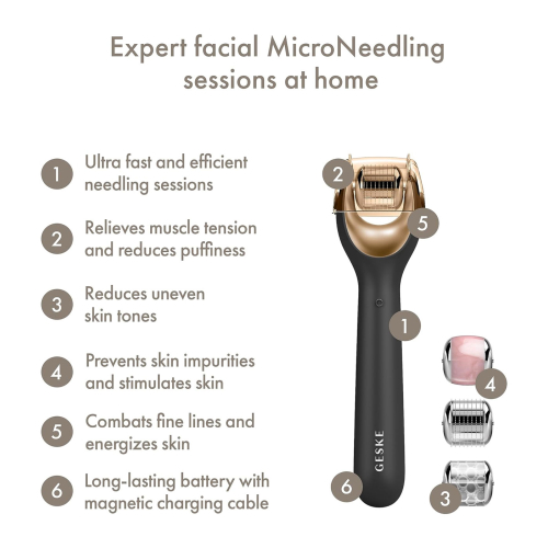 GESKE - Rolo facial de microagulhas 9 em 1 - Ouro Preto