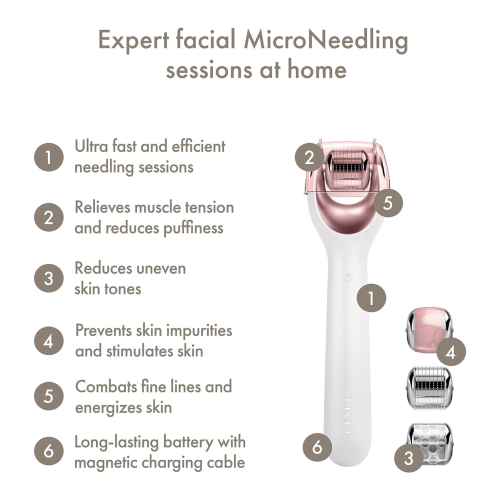 GESKE - Rolo facial de microagulhas 9 em 1 - White Rose Gold