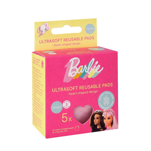 GLOV - *Barbie* - Conjunto de discos desmaquilhantes reutilizáveis Heart shaped