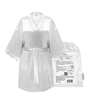 GLOV - Robe de Cetim Kimono Style - Branco