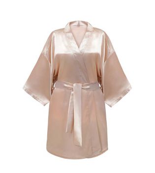 GLOV - Robe de Cetim Kimono Style - Champanhe