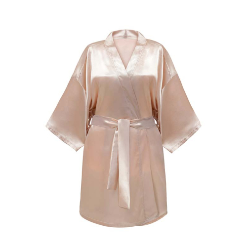 GLOV - Robe de Cetim Kimono Style - Champanhe