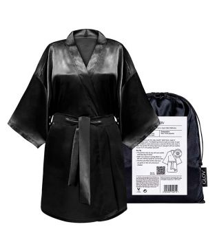 GLOV - Robe de Cetim Kimono Style - Preto