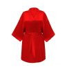 GLOV - Robe de Cetim Kimono Style - Vermelho